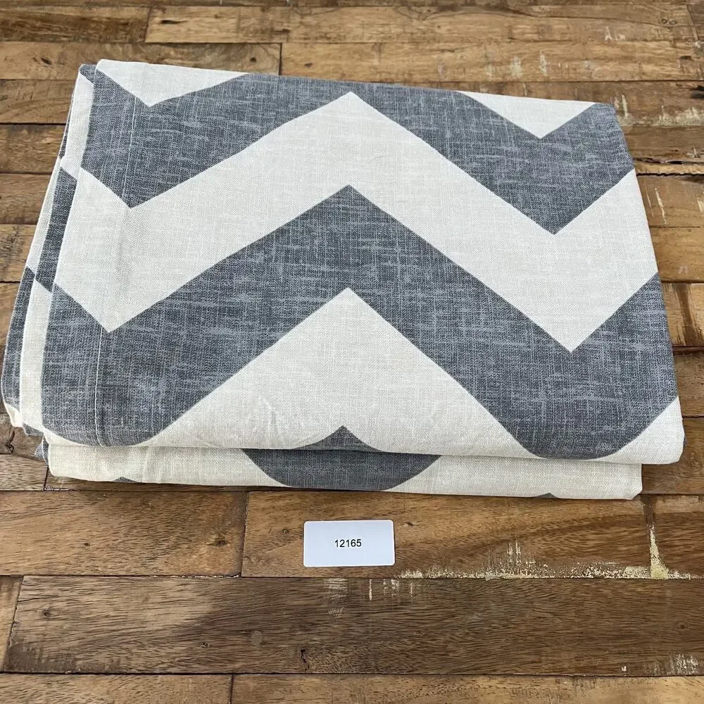 2 West Elm Gray Chevron Zig Zag Cotton Window Panels 48